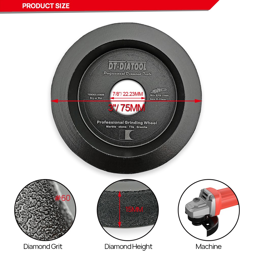 85/75mm Diamond Grinding Wheel for Marble Granite Polishing Plate Angle Grinder