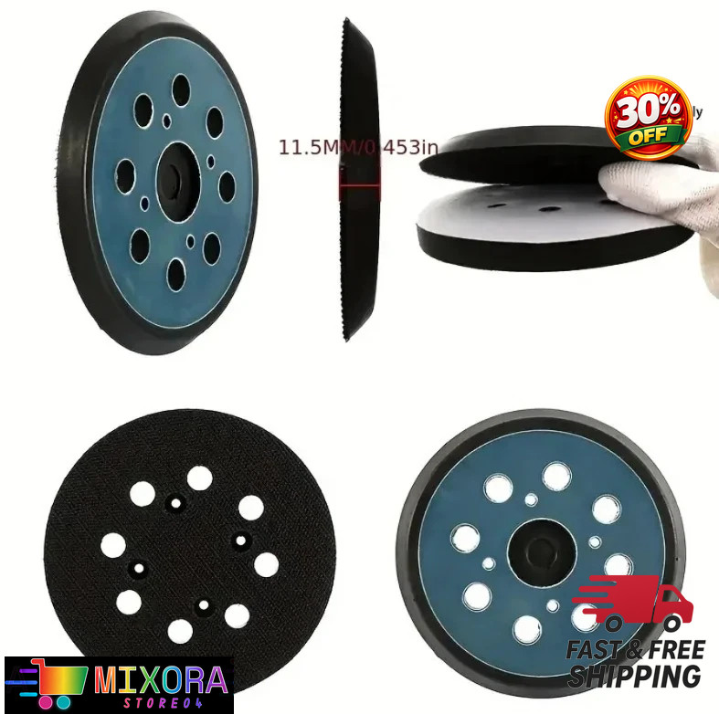 1pc 125mm (5in) Orbital Sander Pad with 8-Hole Hook & Loop Backing – NEW
