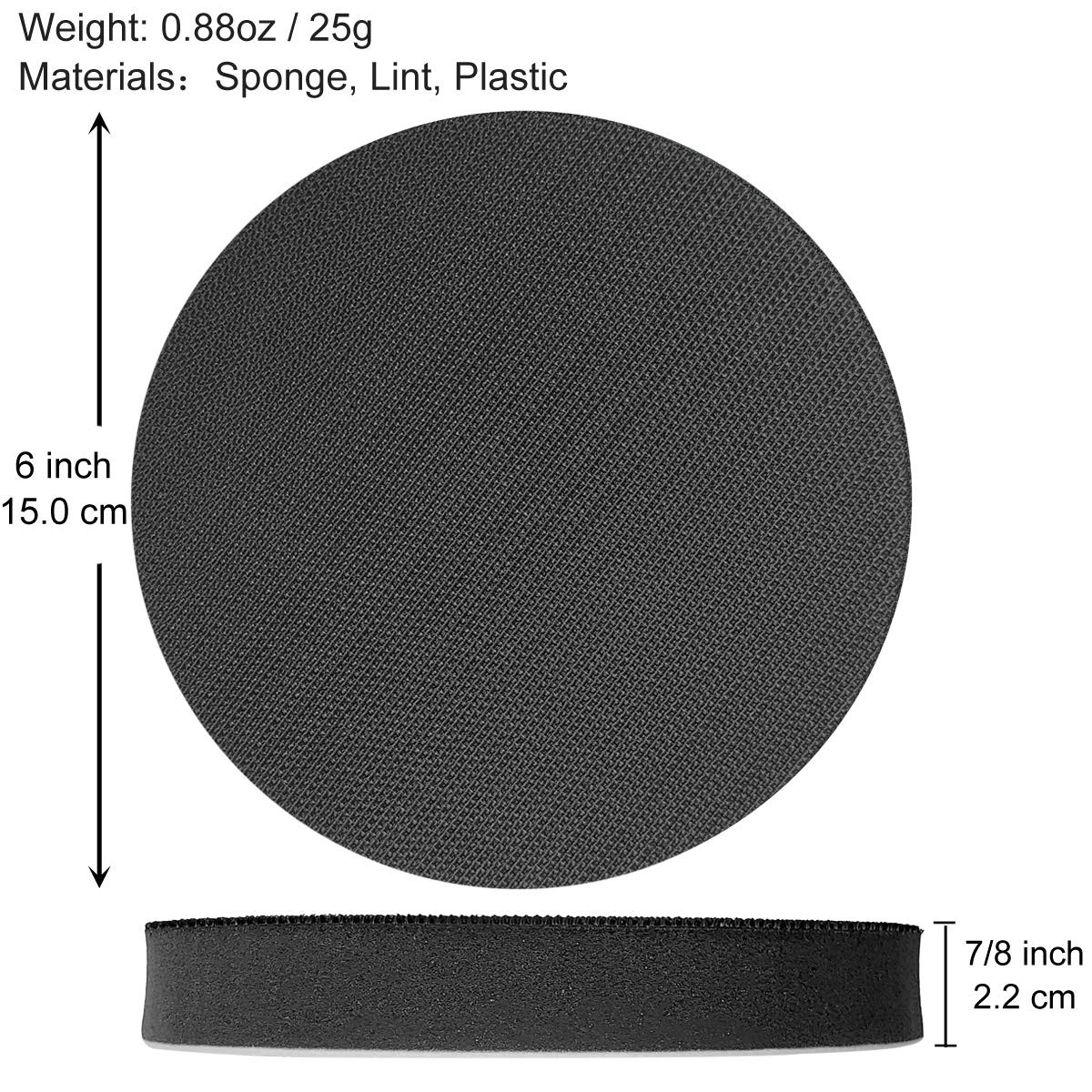 6 Inch Thickness 22 Mm Soft Density Interface Pad 6 Hook And Loop Sander