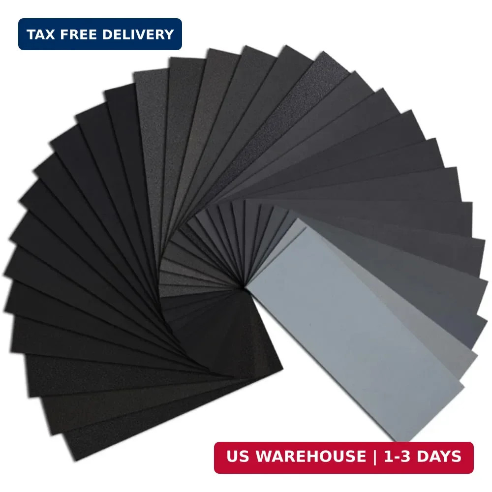 45PCS Sandpaper,Atosun Premium Wet Dry Waterproof Sand Paper, 120 to 5000 Assort