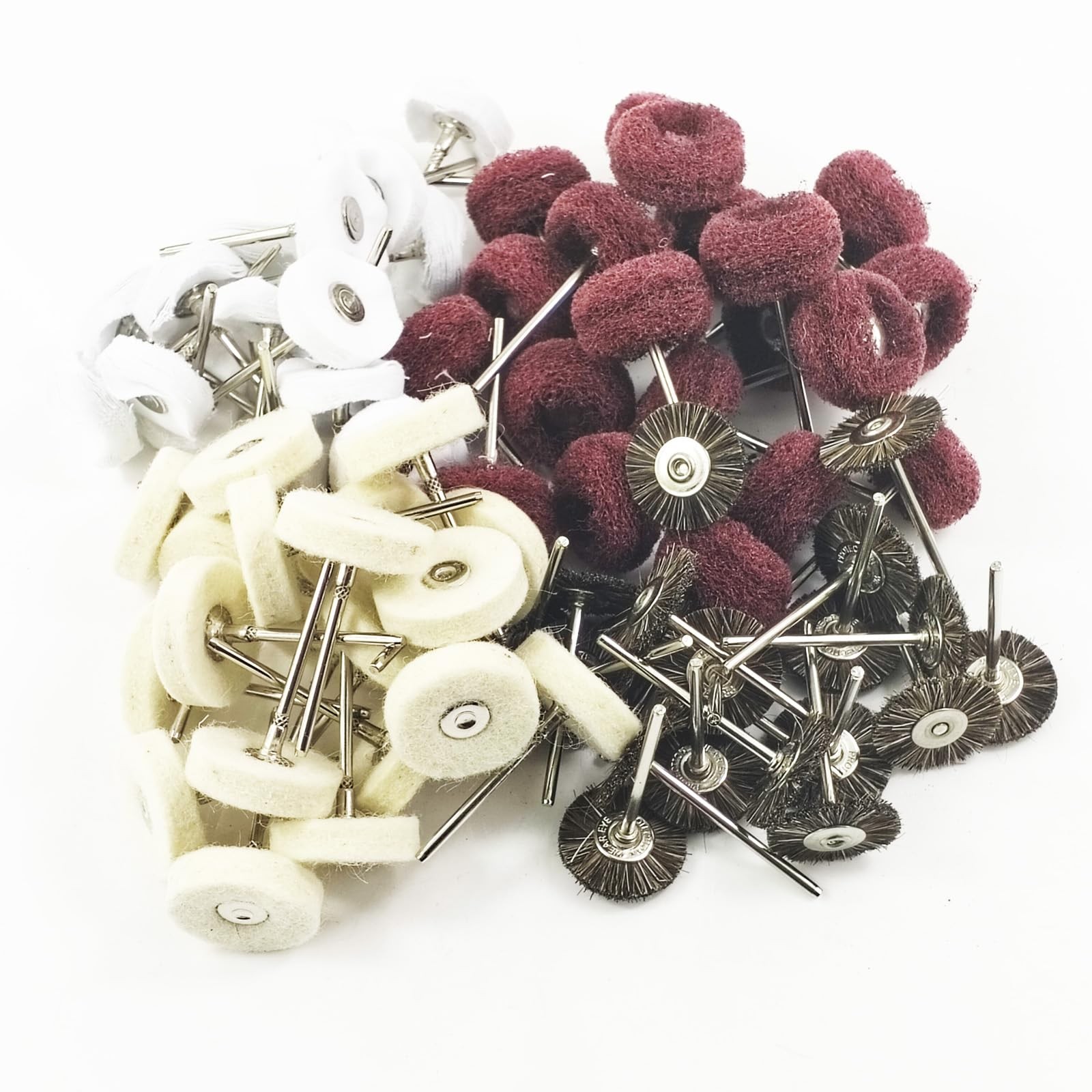 80 Pcs 3/32” Shank Various Abrasive Mini Polishing Wheels