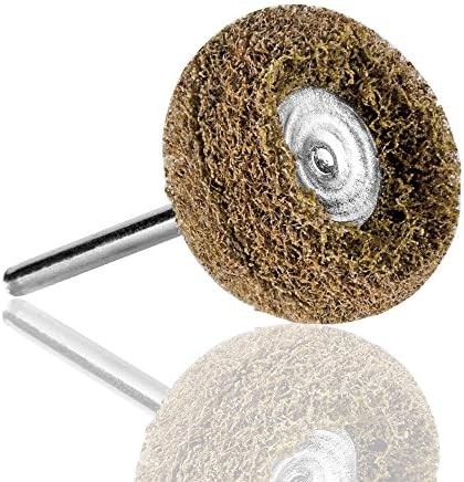 1″ Brown 120 Grit Abrasive Buffing Polishing Wheels Burr, 50 Pack | 1/8″ (3mm) S