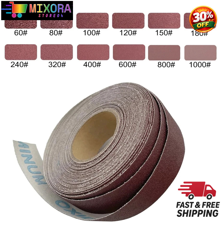 1pc 5M Emery Cloth Sandpaper Roll 1Inch Wood Metal Polishing Tape – NEW