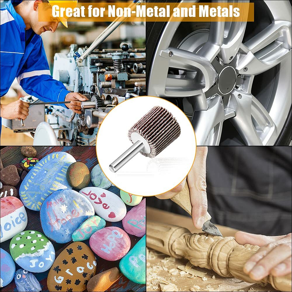 5PCS Drill Flap Wheel Sander 1x1x1/4″ Flapper Sanding Grinding 40 60 80 120 Grit