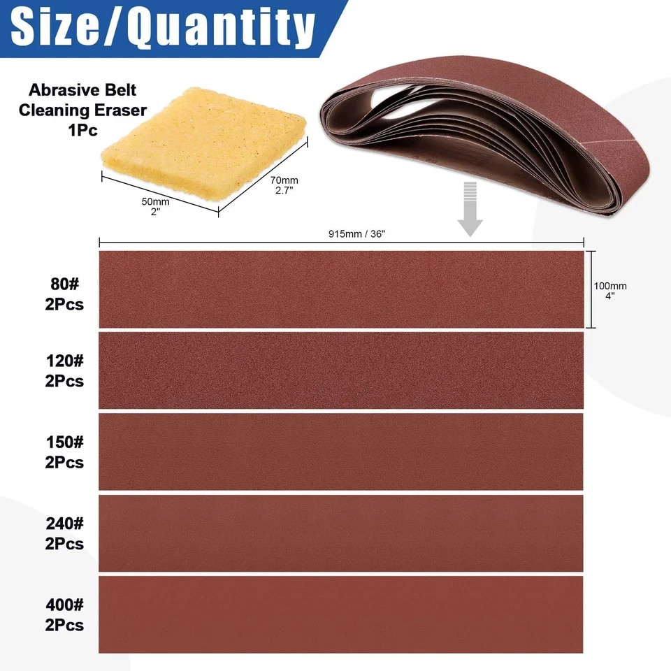 Glarks 23Pcs Sanding Belts and Sanding Discs Set Including 10Pcs 4 x 36 Inch …