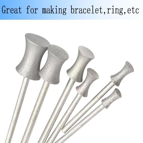 6 Pcs Concave Arc Diamond Burs – Fine Grit Diamond 240# Bracelet Making Burr