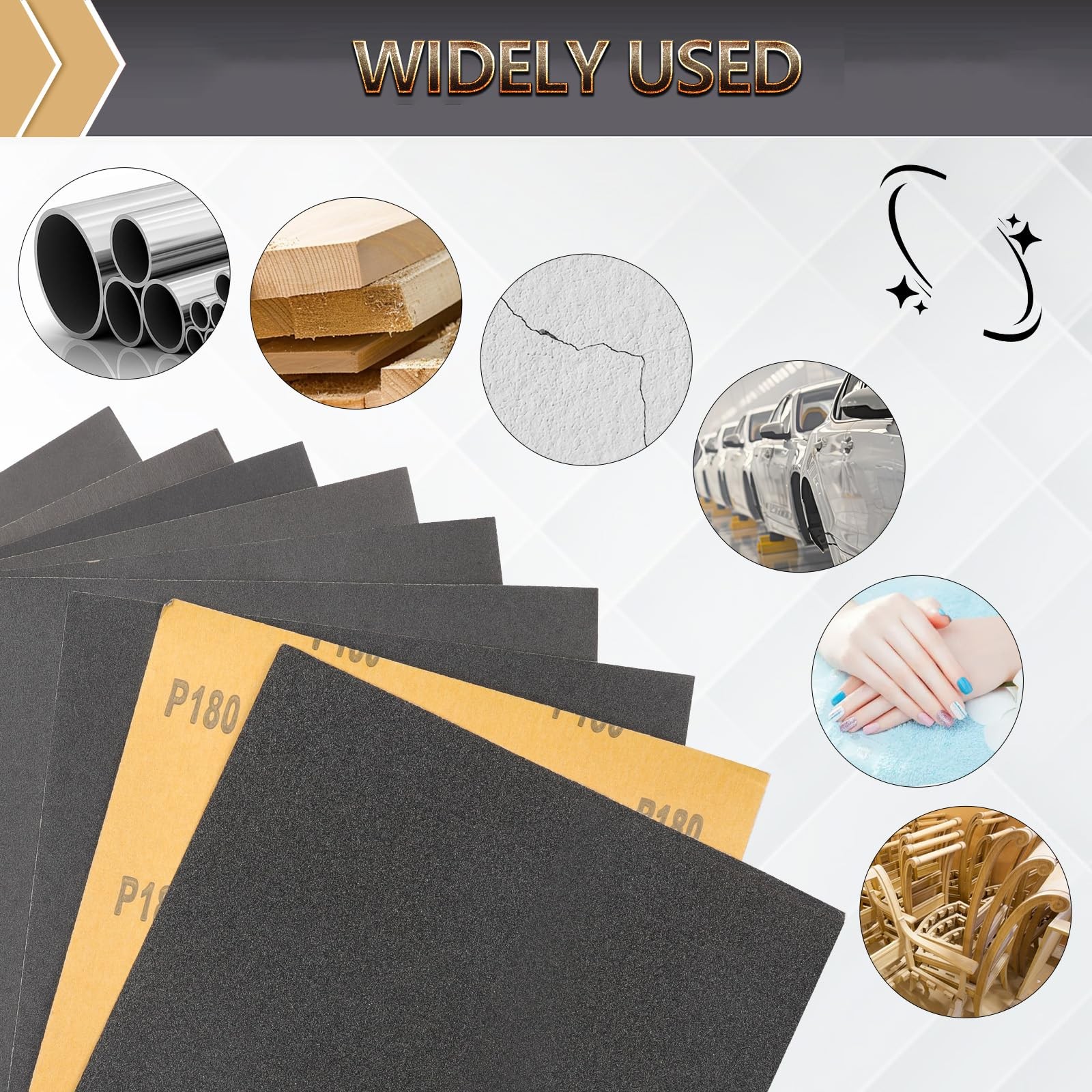 12-Sheet 9 x 11 Inch Wet Dry Fine Sandpaper Assortment, 400/600/800/1000/2000…