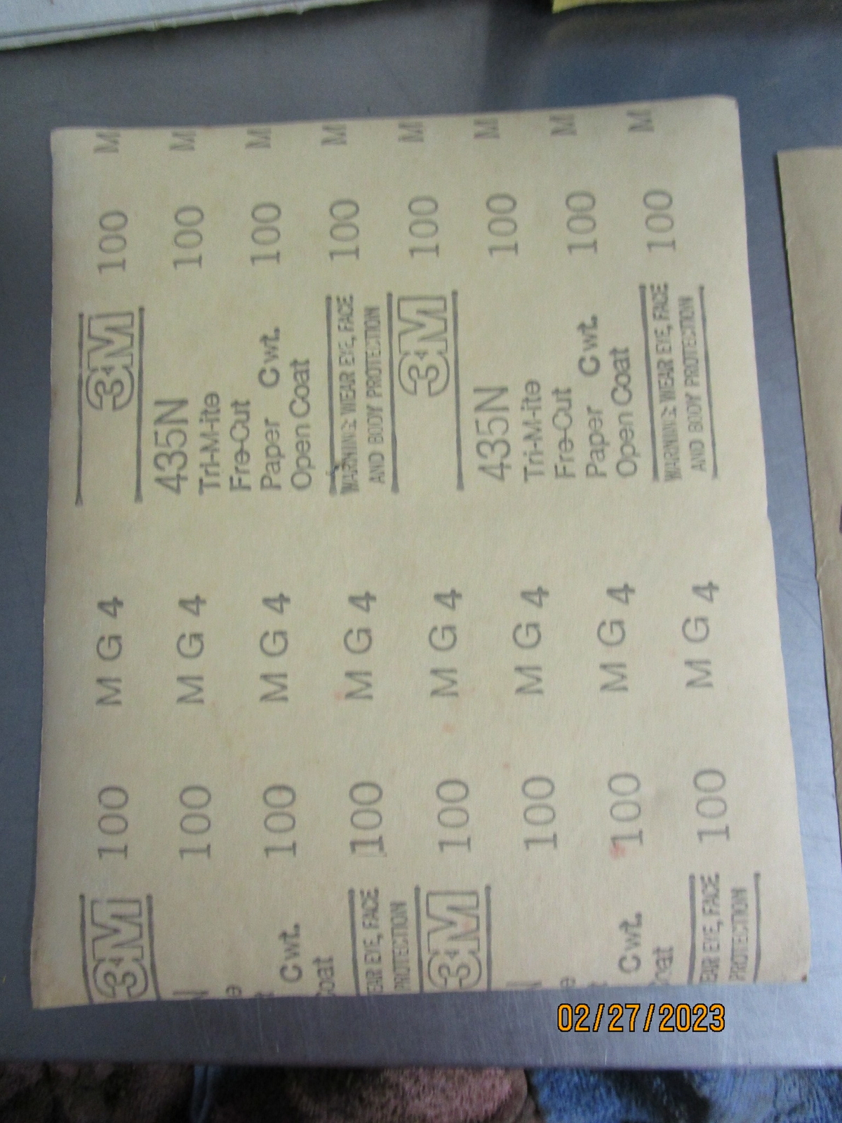 9 x 11 Sandpaper 3M 100 Grit & Norton 120 Grit