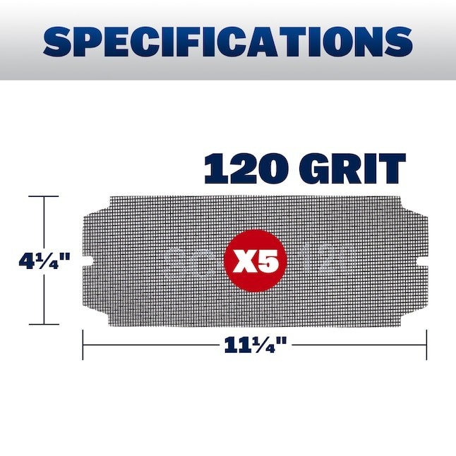 WAL-BOARD TOOLS Precut Drywall Sanding Screen Sandpaper 5 pk