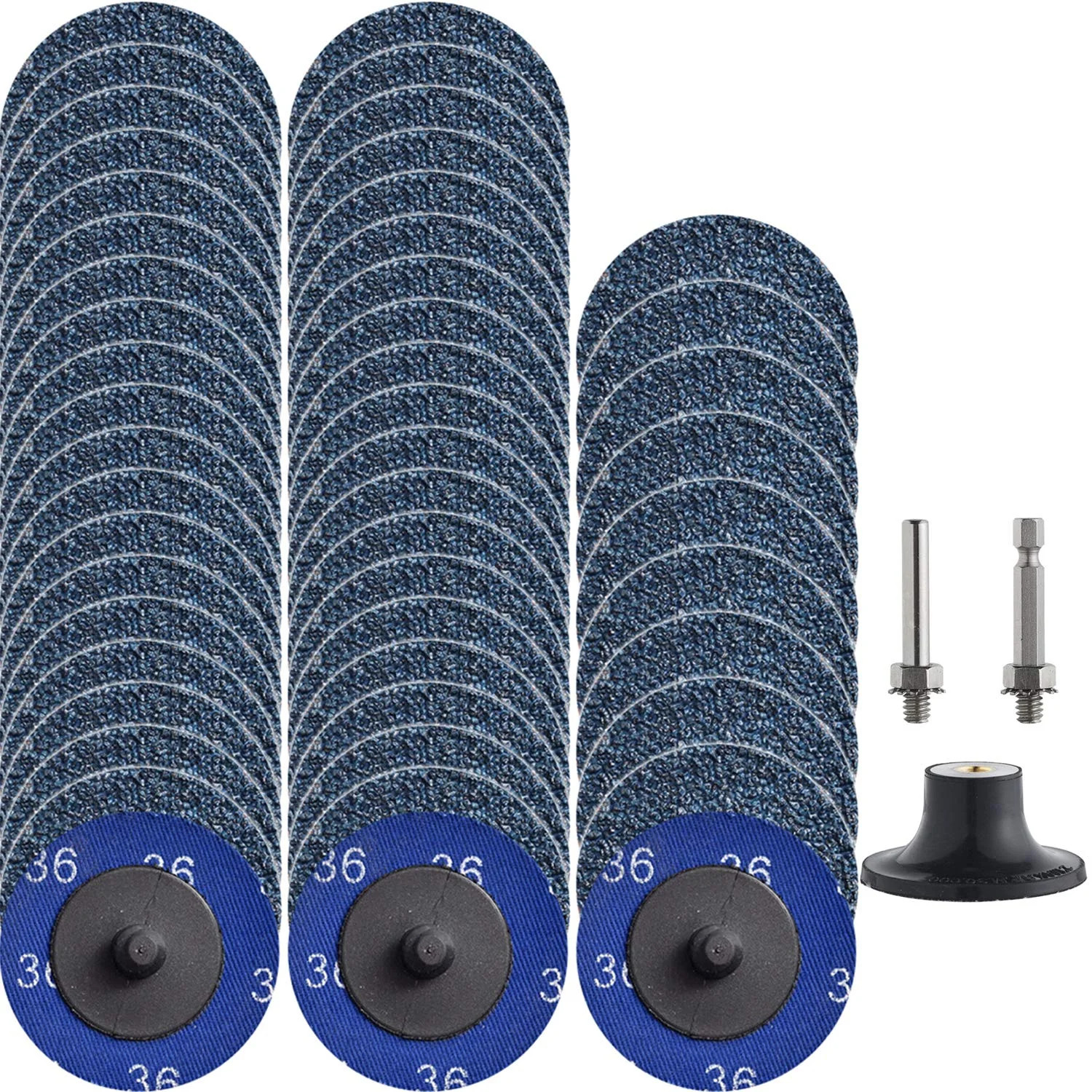 Miroku 50Pcs P36 2-inch Quick Change Discs Set, Zirconia Sanding Discs with 1/4″