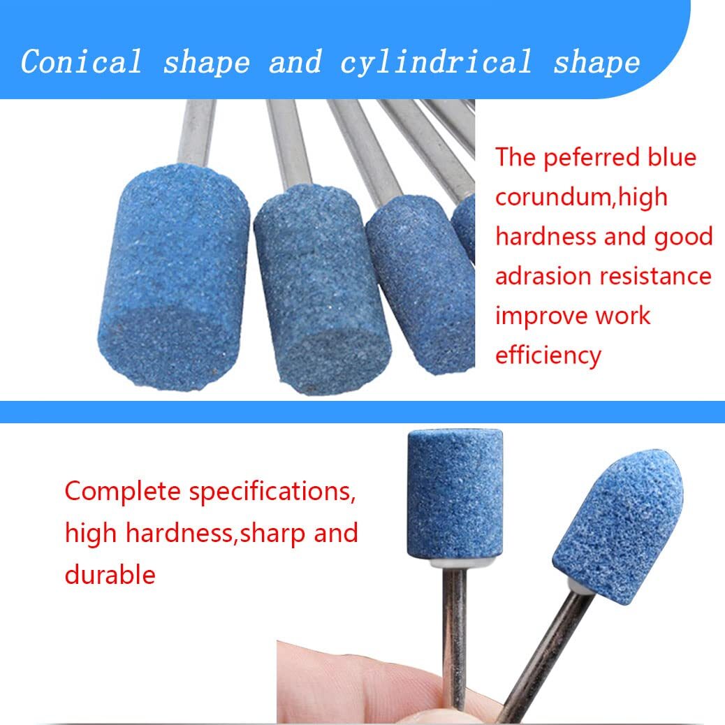 100 Pcs Grinding Stones Set, 1/8 Inch Shank Abrasive Stone Mounted Sharpening…