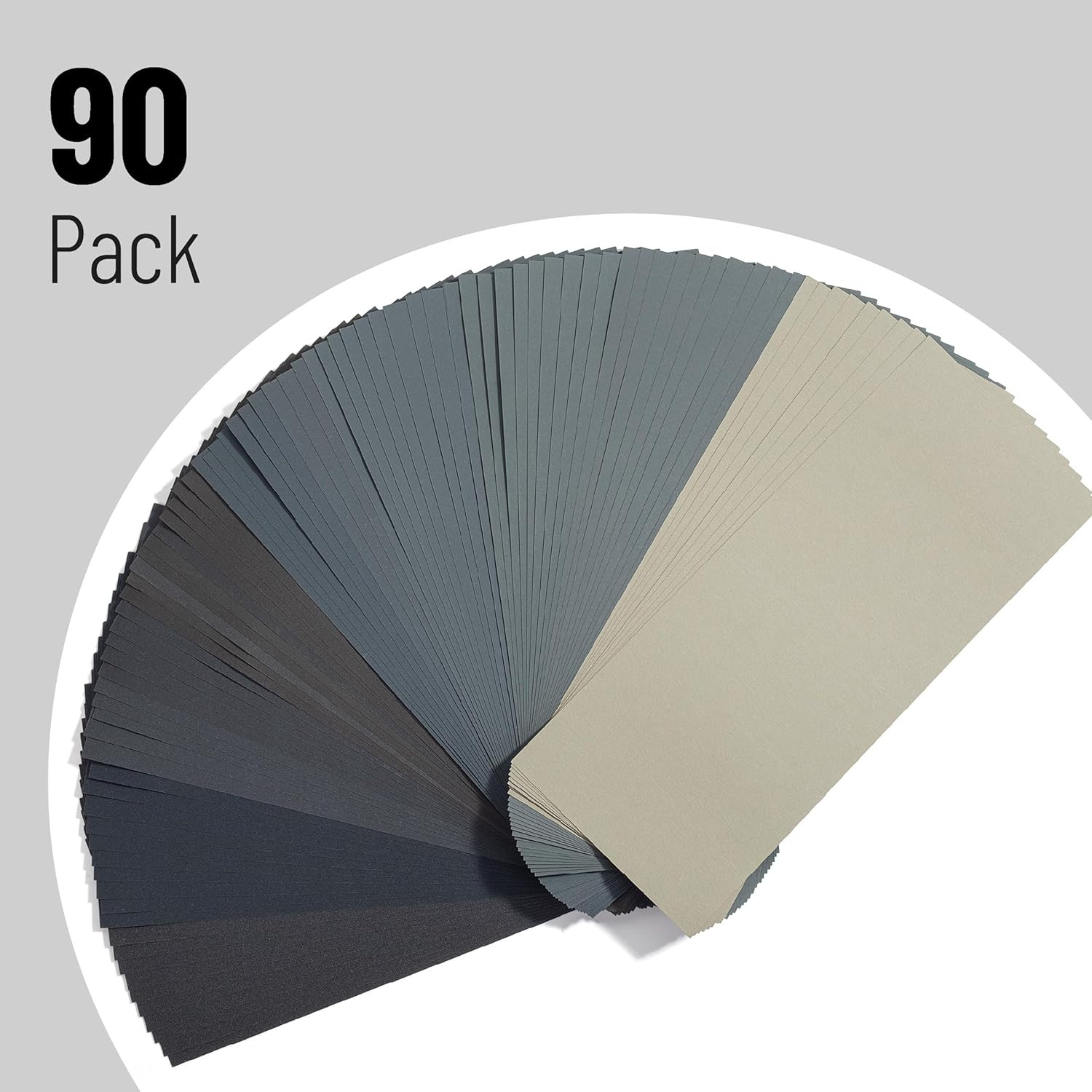 Bates- Sandpaper, 90 Pcs, 400 to 3000 Grit Sandpaper Assortment, Sand Paper Asso