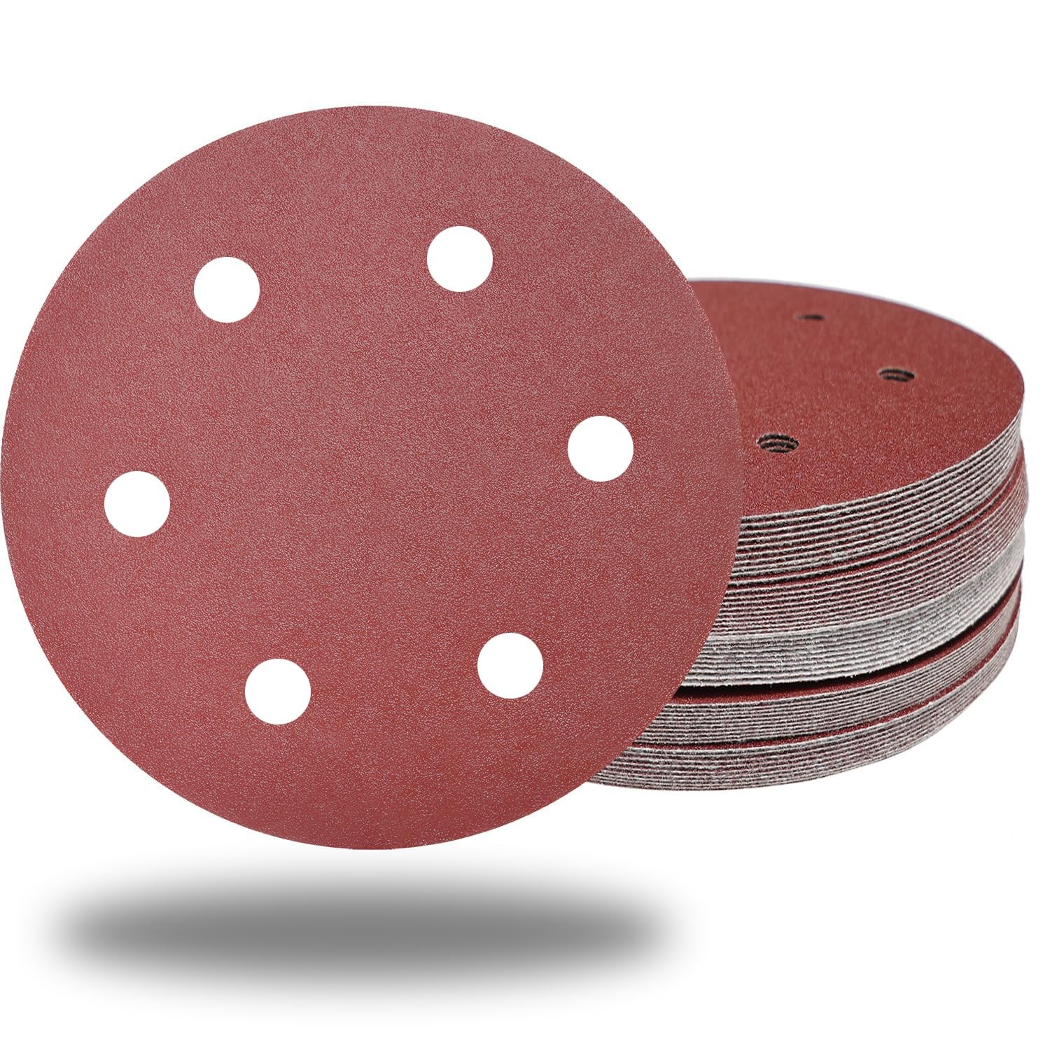 50 PCS 9 Inch 6 Hole 120 Grit Drywall Sanding Discs – 9″ Hook & Loop Aluminum…