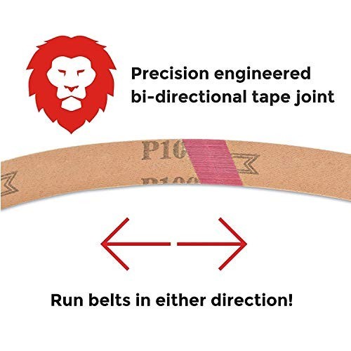 2″ x 72″ 40 Grit Ceramic Sanding Belts for Metal Grinding – Extra Long Life, 6 P