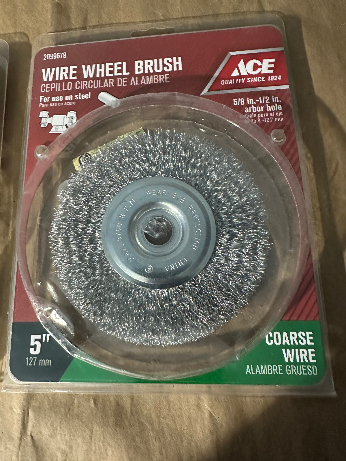 NEW ACE TOOLS 2 PIECE 5″ WIRE WHEEL FINE & COARSE FOR A BENCH GRINDER FREE SHIP