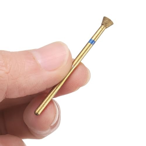 8pcs 120-140 Grits Diamond Grinding Bit 4mm Inverted Cone Head 4x3mm Blue