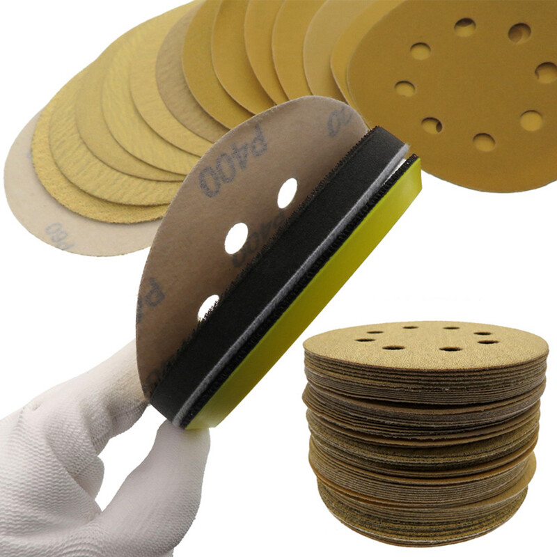 5″ Sanding Discs 8 Hole 125mm Dia Sandpaper Hook and Loop Pads 40-1000 Grit