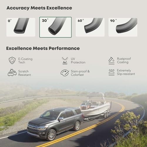 3 Inch Running Boards Side Steps Compatible with Jeep Semi-gloss black