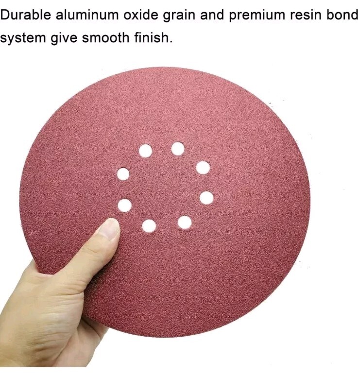 45 PCS 60 Grit 9 Inch 8 Hole Hook-and-Loop Sanding Discs Sandpaper -Premium A…