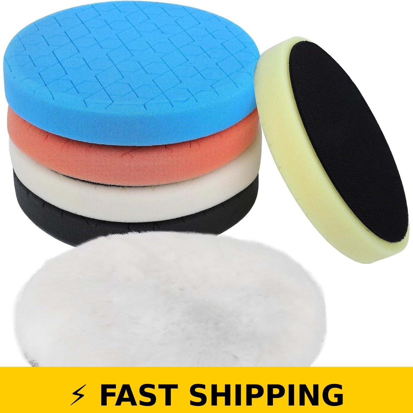 IPELY 6 Pcs 6 Inch Buffing Pads for Polishing and Waxing