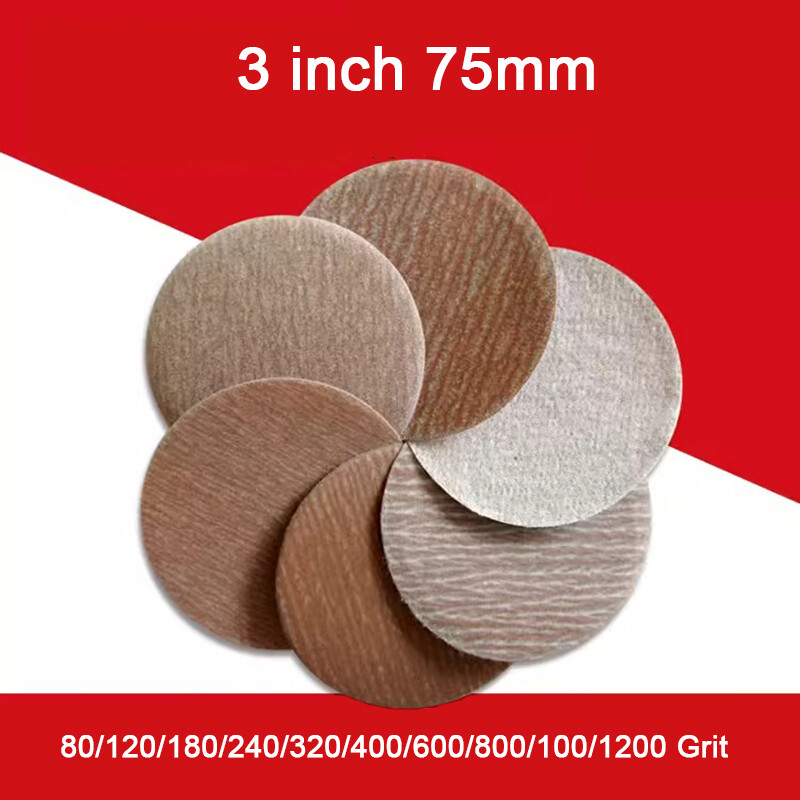 75mm 3 Inch Hook and Loop Sanding Disc Pads Orbital Sandpaper 80-1200 Grit A275