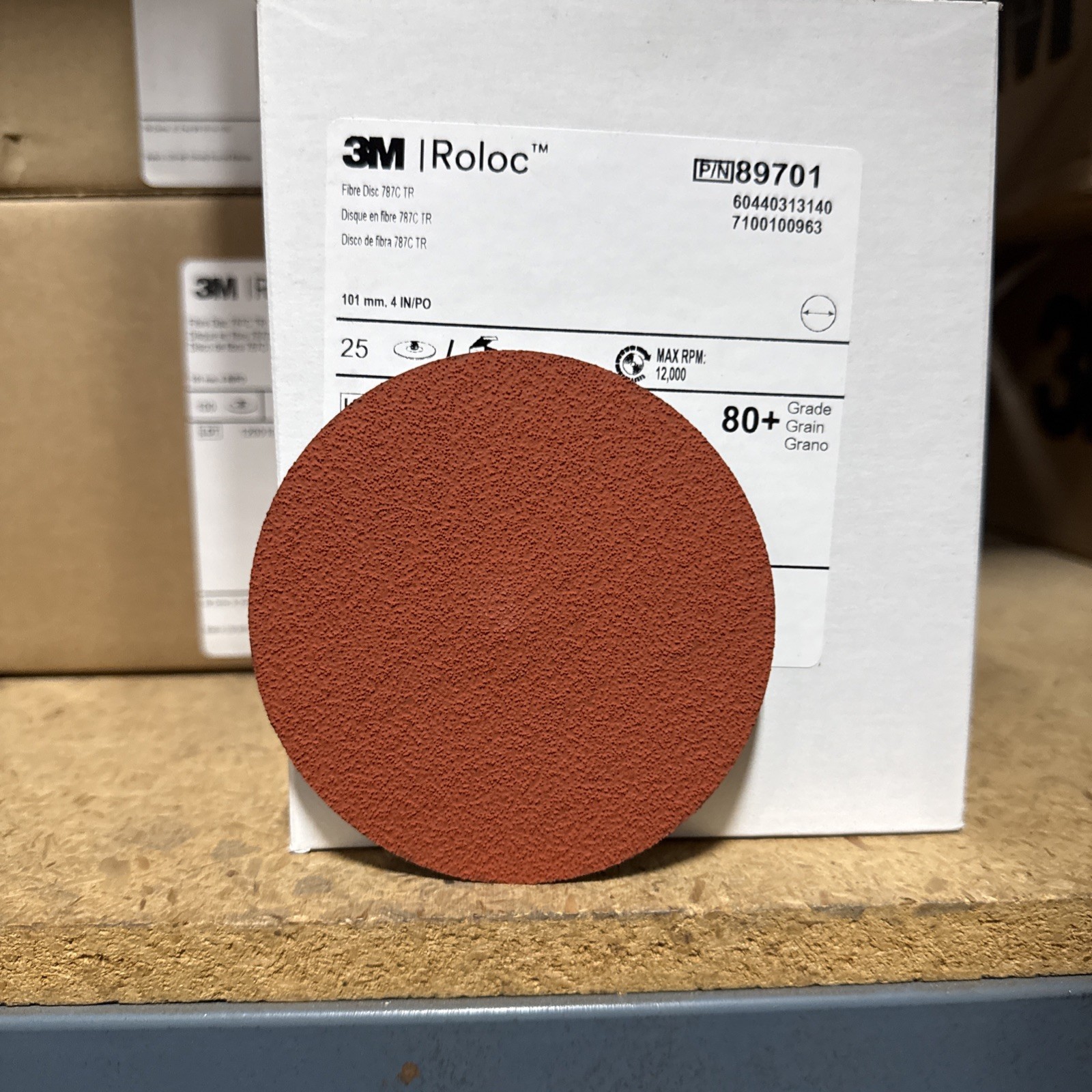 3M Roloc Fibre Disc – 4in- 787C, 80+ Ceramic, TR Quick Change, Case of 100