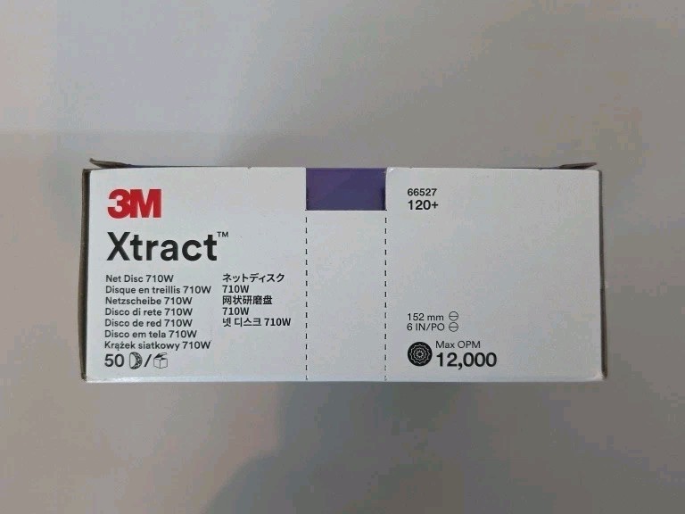 3M Xtract Net Disc 710W, 120+, 6 in, Die 600Z, Pack of 50 Hook and Loop Sanding