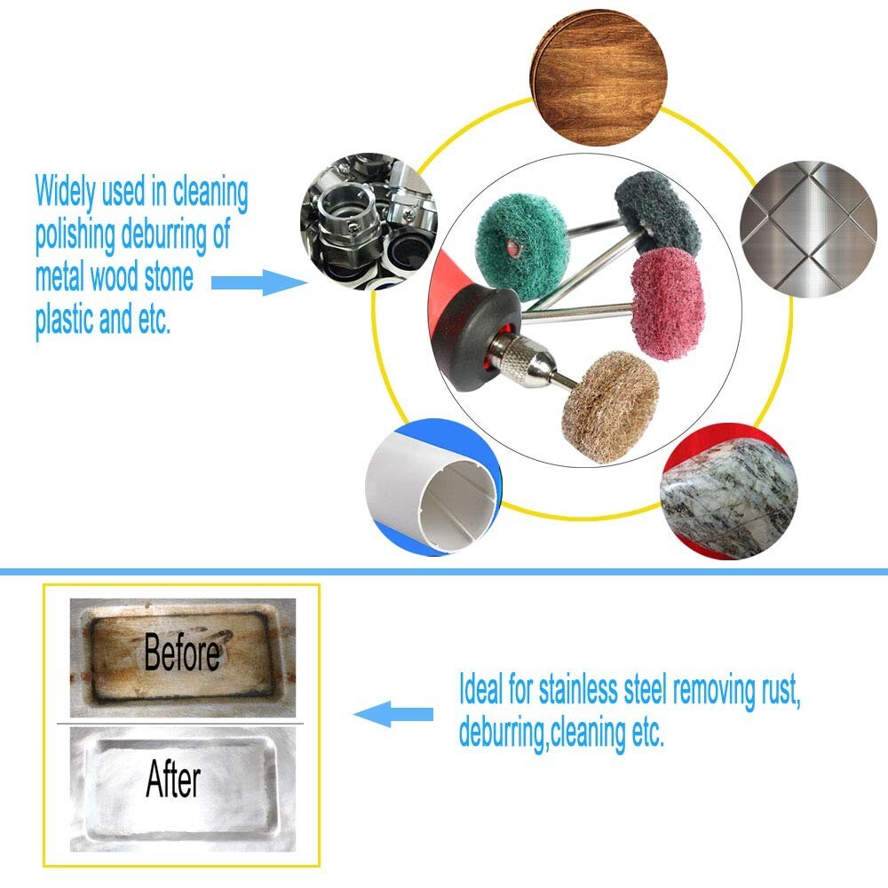 80PCS Abrasive Metal Polishing Wheel Buffing Rotary Tool Set Burr Kit for Dremel