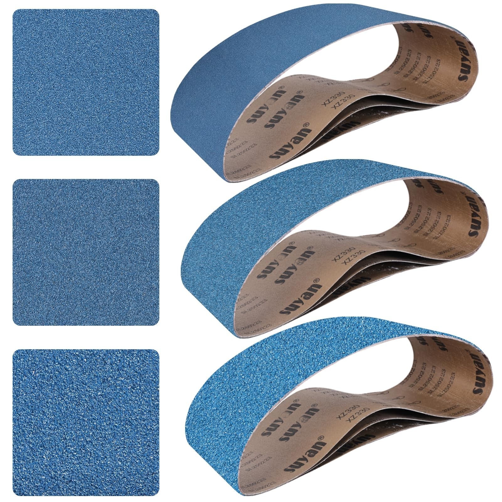 9 Pcs Heavy Duty Sanding Belts 6×48 Inch – 3 Grits (80/120/150) for Wood, Metal,