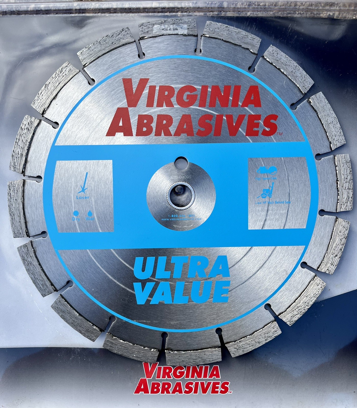 Virginia Abrasives GP Diamond Concrete Blade 12″ x 1/8″ x 20mm Arbor, 425-03095