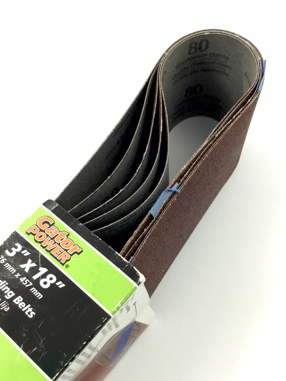 Gator 3 X 18 Red Resin Aluminum Oxide Sanding Belts, 80 Grit, 5 Pack 7032 NEW