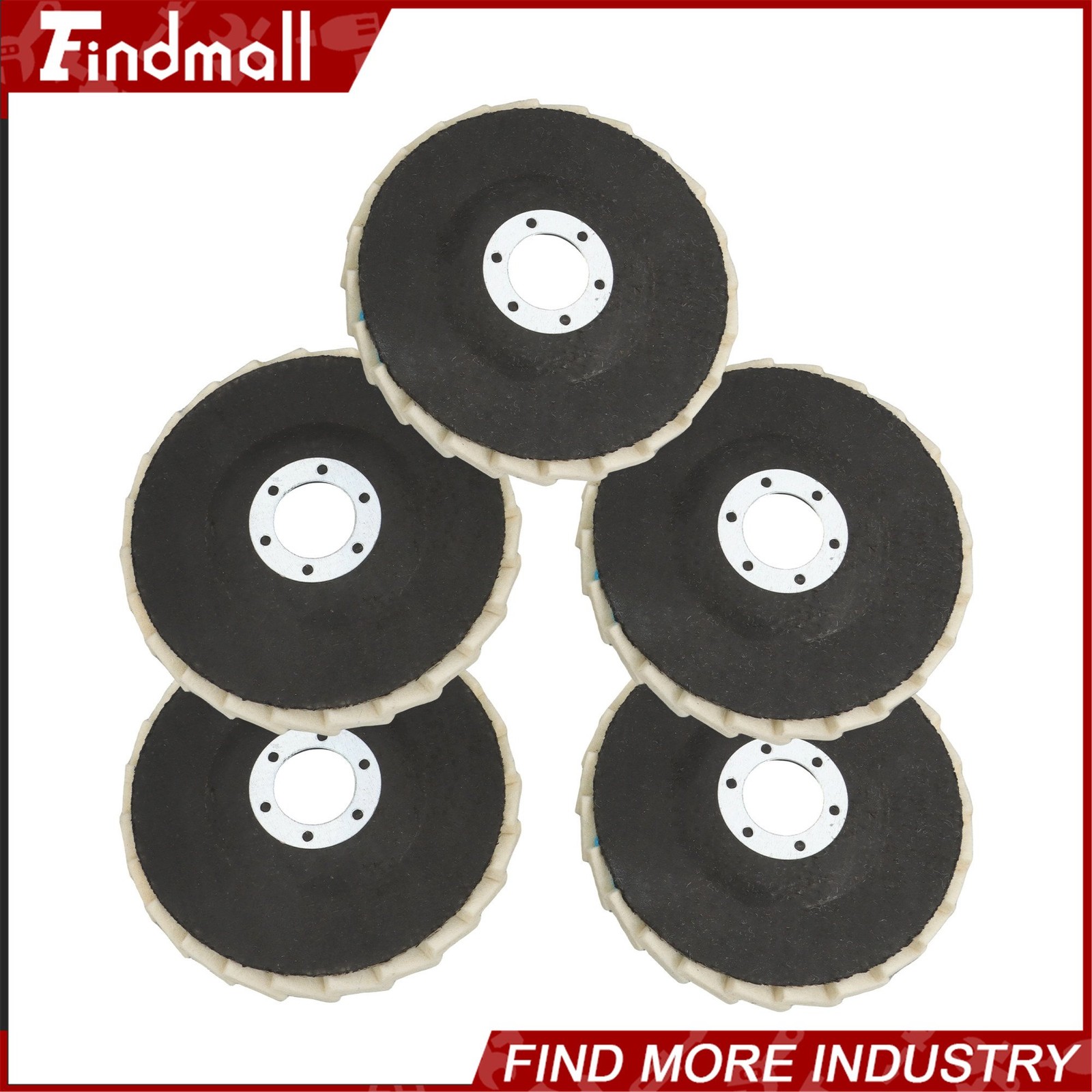 Findmall 8 Pcs Wool Polishing Wheel Disc and Polishing Compounds Set 4.5″ x 7/8″