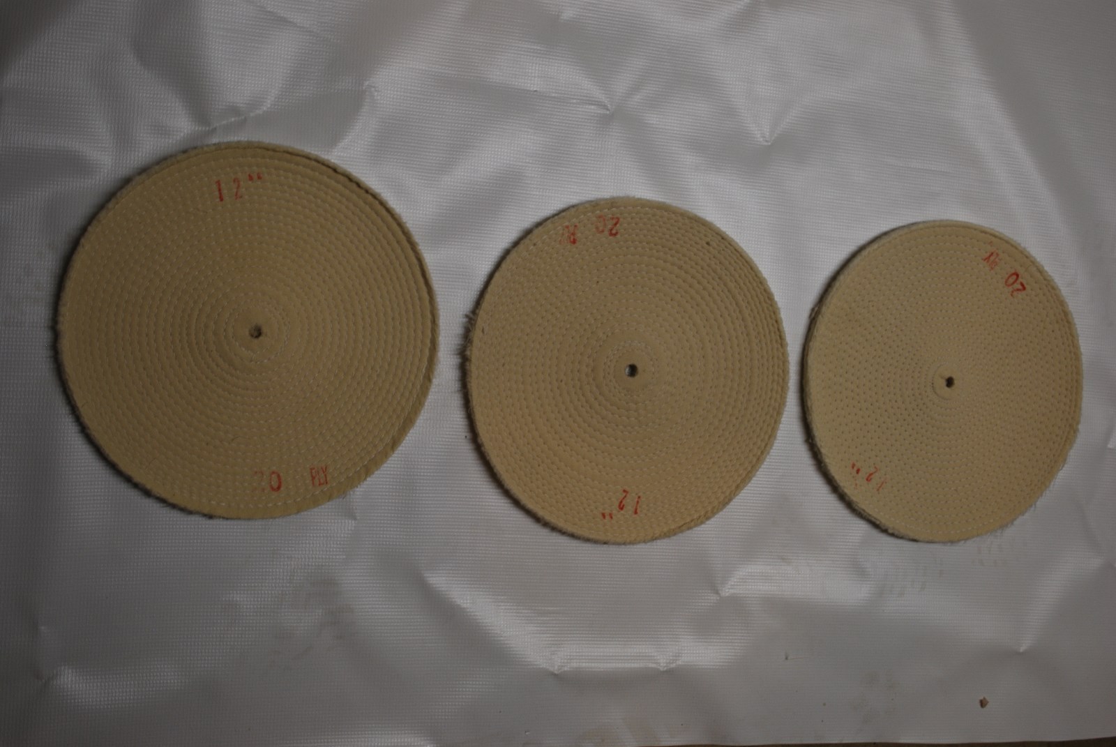 3-12″ 20ply Buffing Polishing Wheel 1″ Arbor Hole, 1/4 Thick At Sew USA MADE