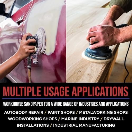 160 Pack 5 inch Sanding Discs 8-Hole Red Variety Pack Grit, Hook ,Loop Sandpaper