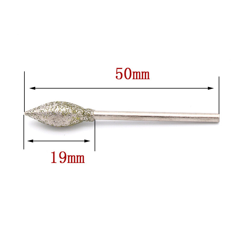 2.35/3mm Shank Diamond Grinding Heads Burr Drill Bits Jade Polishing Carving