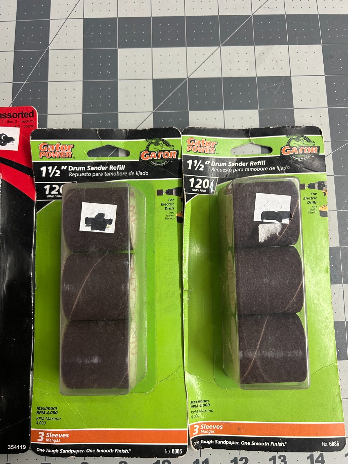NOS 3-pack lot Do it Best 1-1/2″ Drum Sanding Kit Gator Sleeve refill 120 Grit