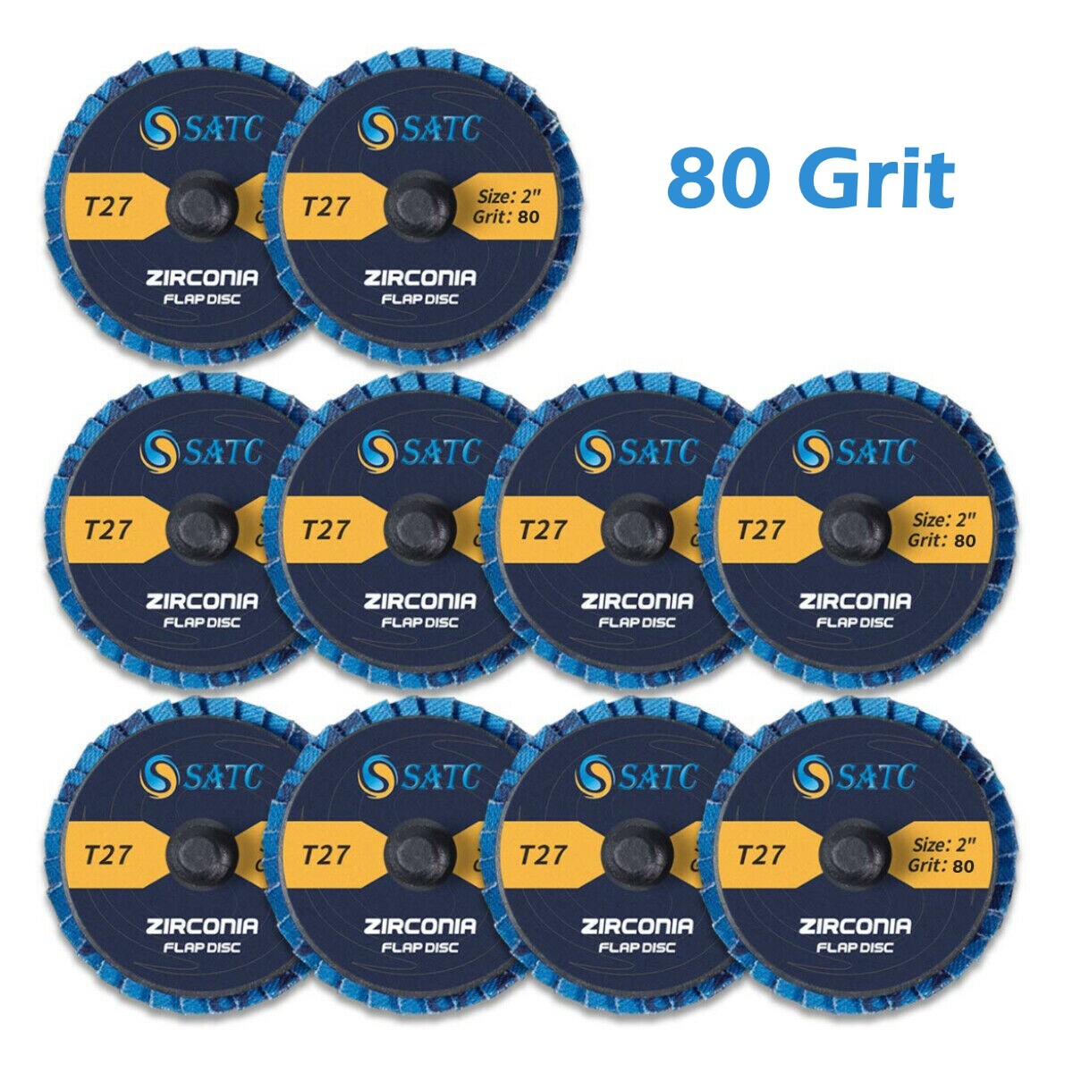 10PCS 2 in 80 Grit Roll Lock Flap Sanding Disc Die Grinder Drill Grinding Wheels