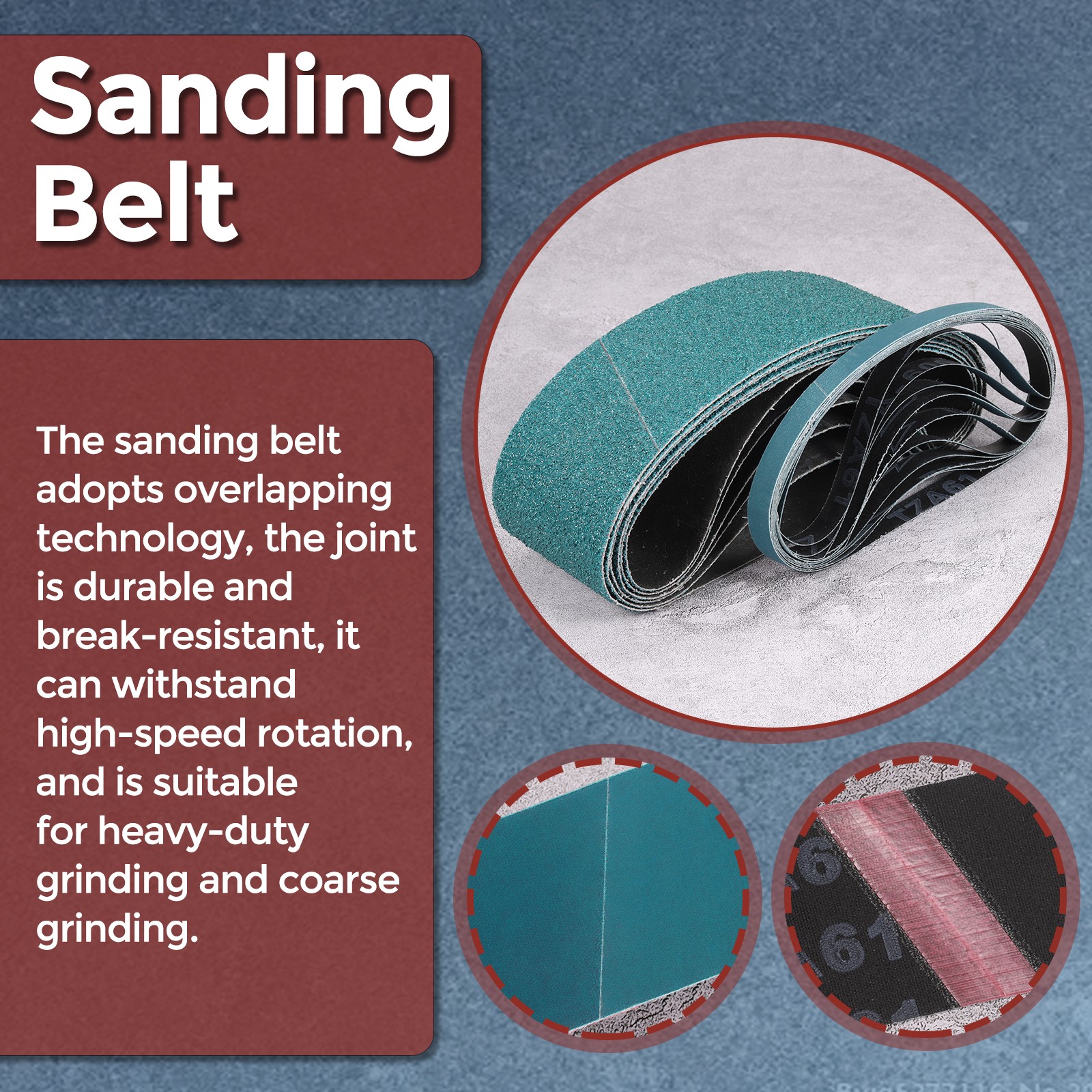 10Pack Sanding Belt, 3/8 x 21 Inch 100 Grit Zirconia Abrasive Belt
