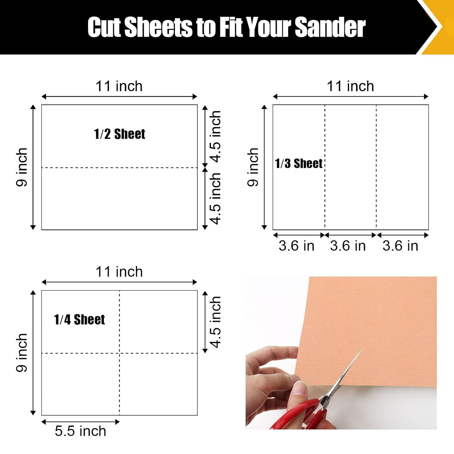 120 Grit Sand Paper 9″ X 11″, 12 Sheets – Premium Aluminum Oxide Sandpaper for W