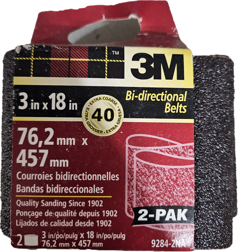 3M 9260-2NA 9262-2NA 9284-2NA 3″ x 18″ Sanding Belts 2 Belts per Package