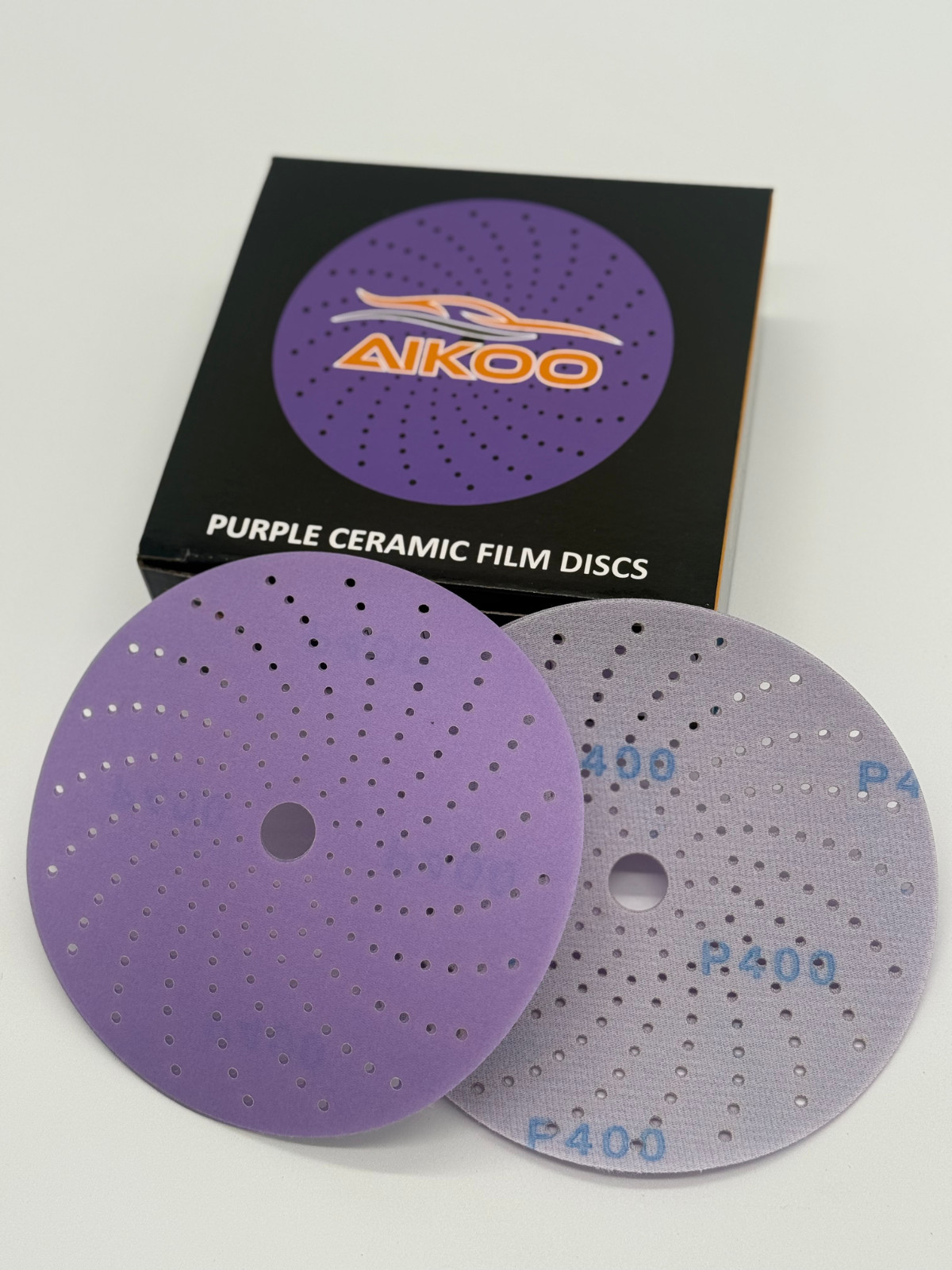 AIKOO 6″ Hook & Loop Ceramic Multi-hole Sanding Discs Orbital DA Sanders Paper