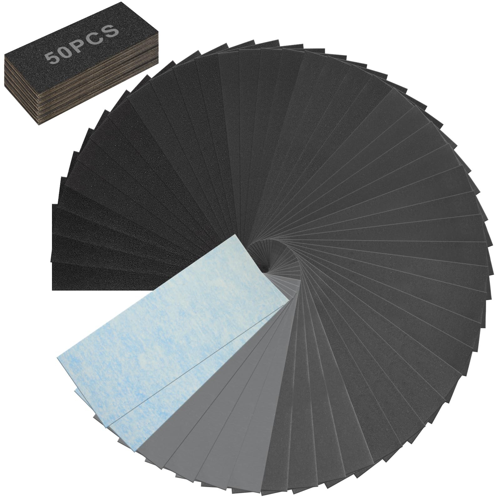 72 Pcs Wet & Dry Sandpaper for Wood Furniture Finishing Metal Sanding Automotive