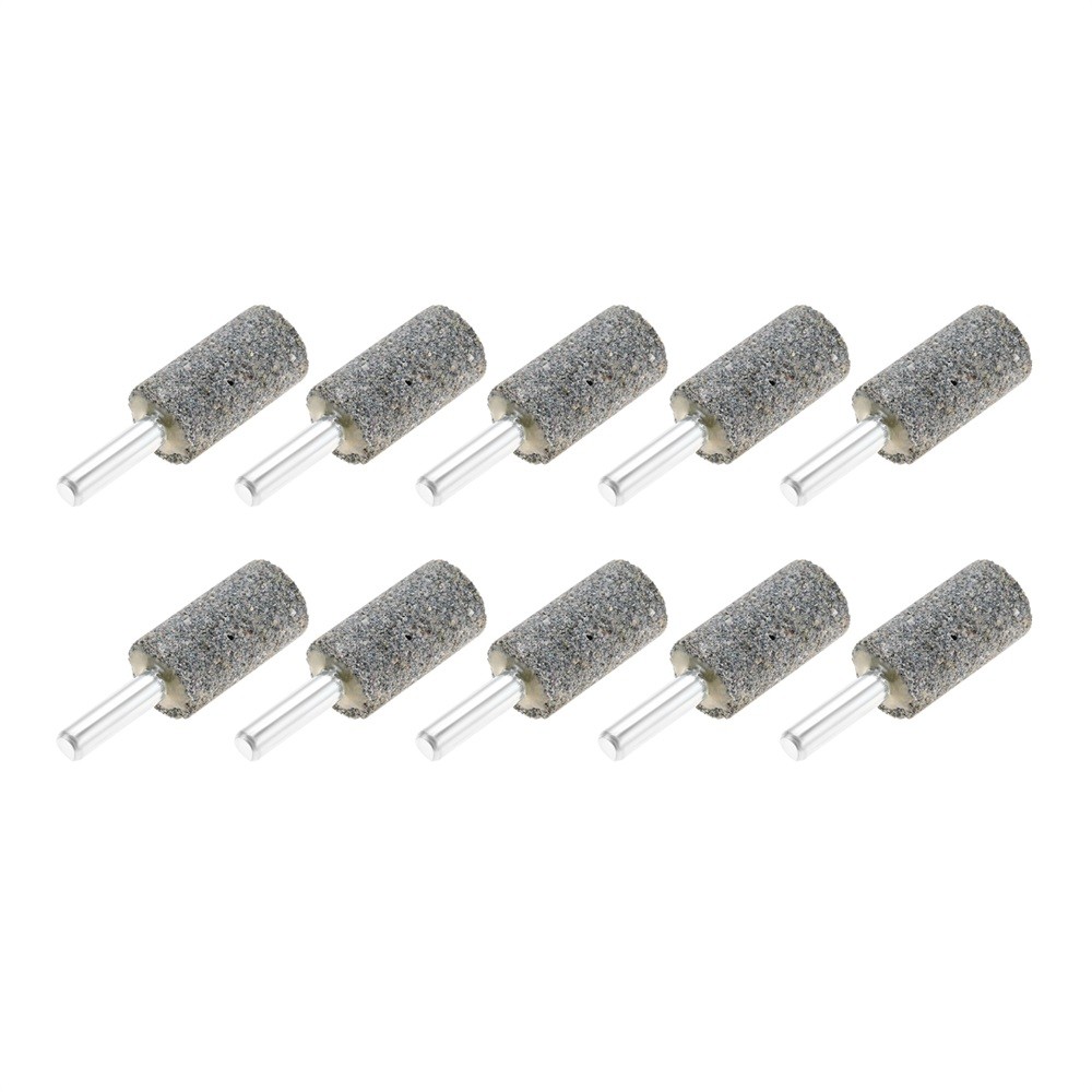 10x Aluminium Oxide Cylindrical Grinding Stones 1/4″Shank 16mm Head Rotary Drill