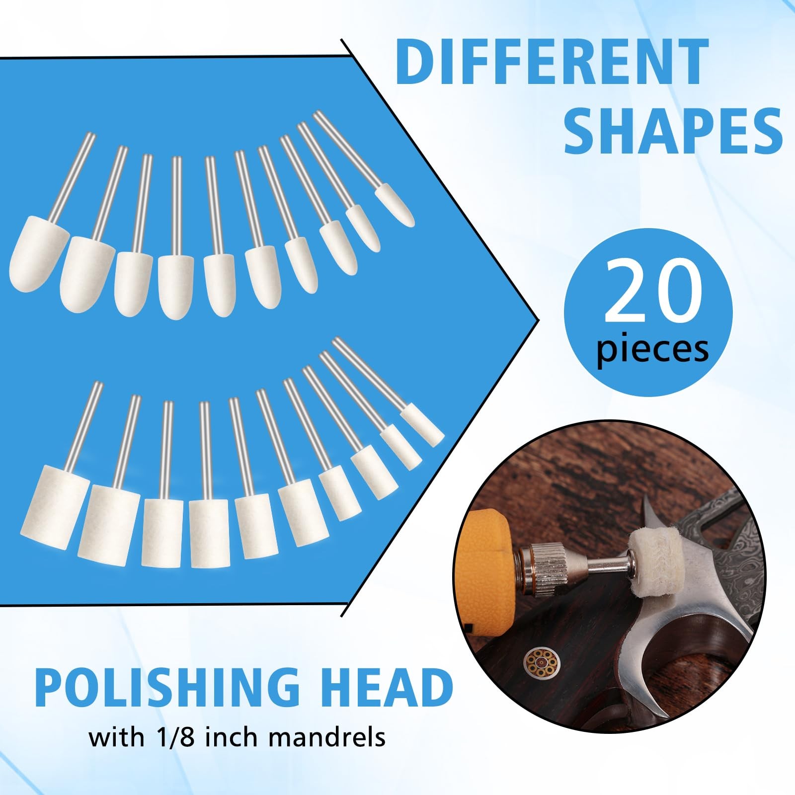 110pc Rotary Tool Polishing Wheels Buffing Kit 1/8 Inch Shank Metal Jewelry