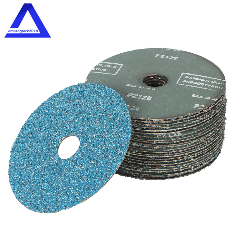 25Pcs 5″/4.5″ 24 Grit & 36 Grit Zirconia Resin Fiber Disc Grinding Sanding Discs