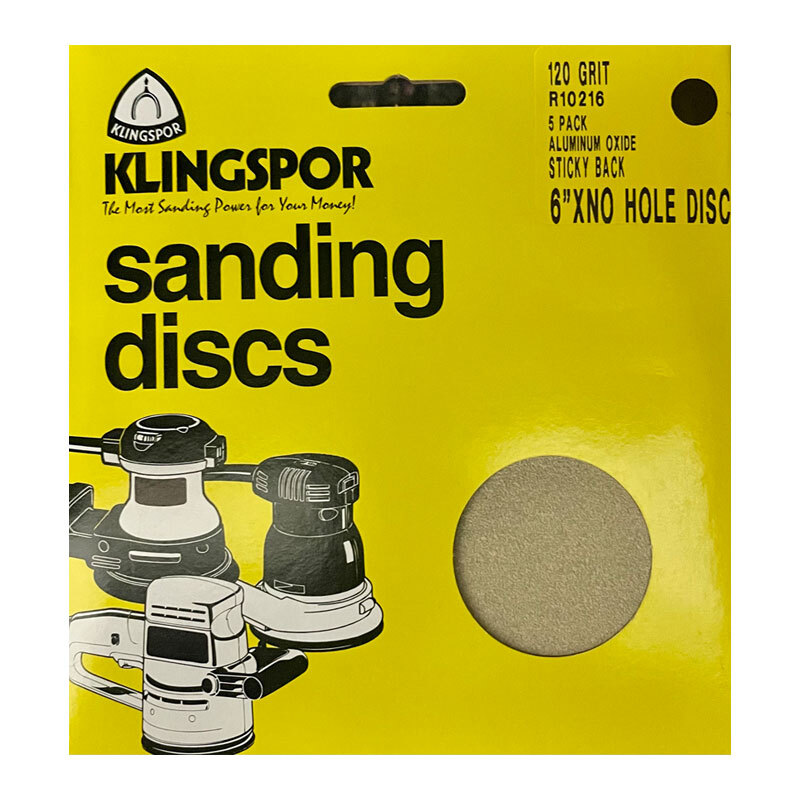 Klingspor’s 6” x No Hole, AO, PSA Sanding Discs, 5 PK Various Grits Available