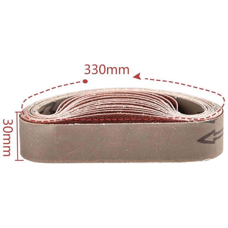 10PCS/Set 330*30mm Sanding Belts 120-1000 Grits Soft Metal Polishing Sandpaper
