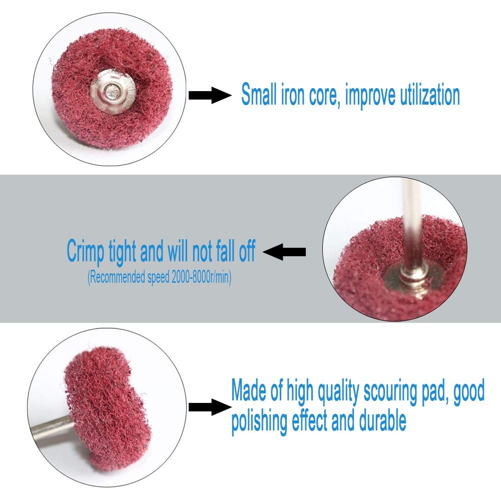 Abrasive Buffing Polishing Wheel Set For Rotary Tools Mini Scouring Pad 50PC