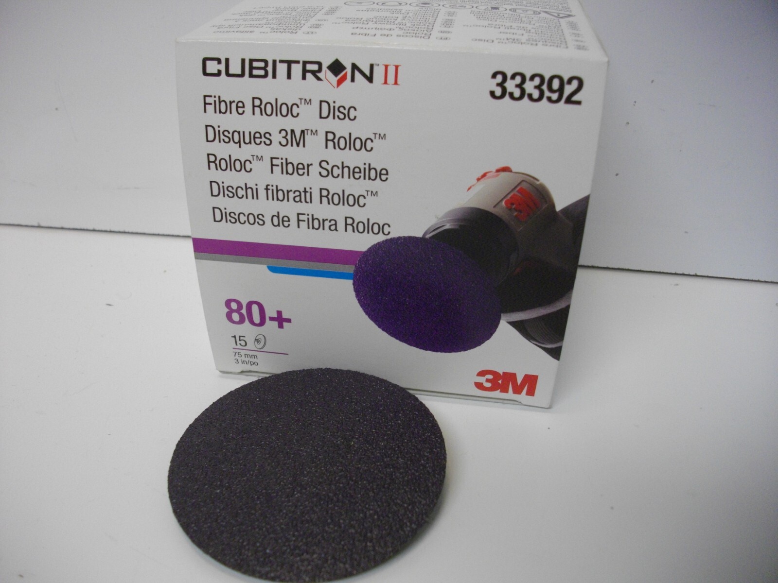 3M 33392 Cubitron II 3″ sanding disc 80+ Grit box of 15 each