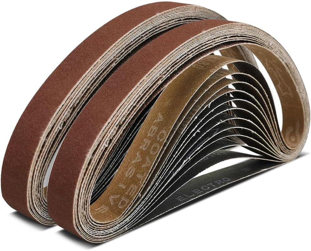 1/2 x 18 Inch Sanding Belts 40 Grit Aluminum Oxide 24 Pack Abrasive
